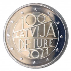 Moneda 2 Euros Letonia Centenario República Año 2021 Sin circular SC | Tienda Numismática España - Alotcoins
