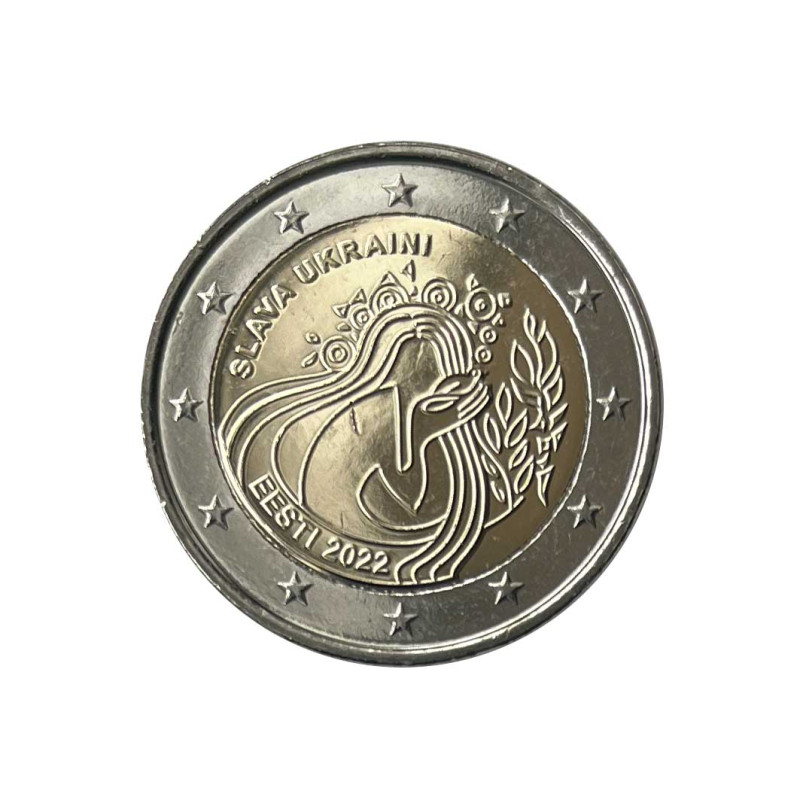 Moneda 2 Euros Estonia Ayuda a Ucrania Año 2022 Sin circular SC | Tienda Numismática España - Alotcoins