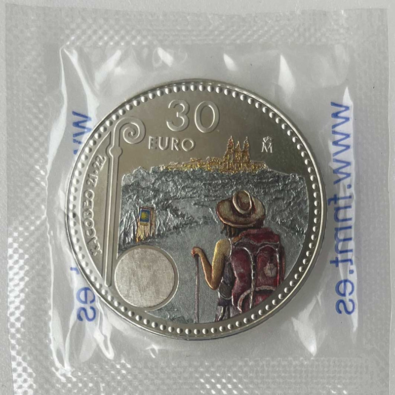 Silver Coin 30 Euro Spain Jacobean Year 21-22 Year 2021 Uncirculated UNC | Numismatic Shop - Alotcoins