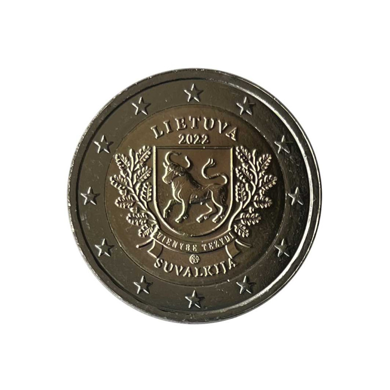 Coin 2 Euro Lithuania Suvalkija Region Year 2022 Uncirculated UNC | Collectible Coins - Alotcoins