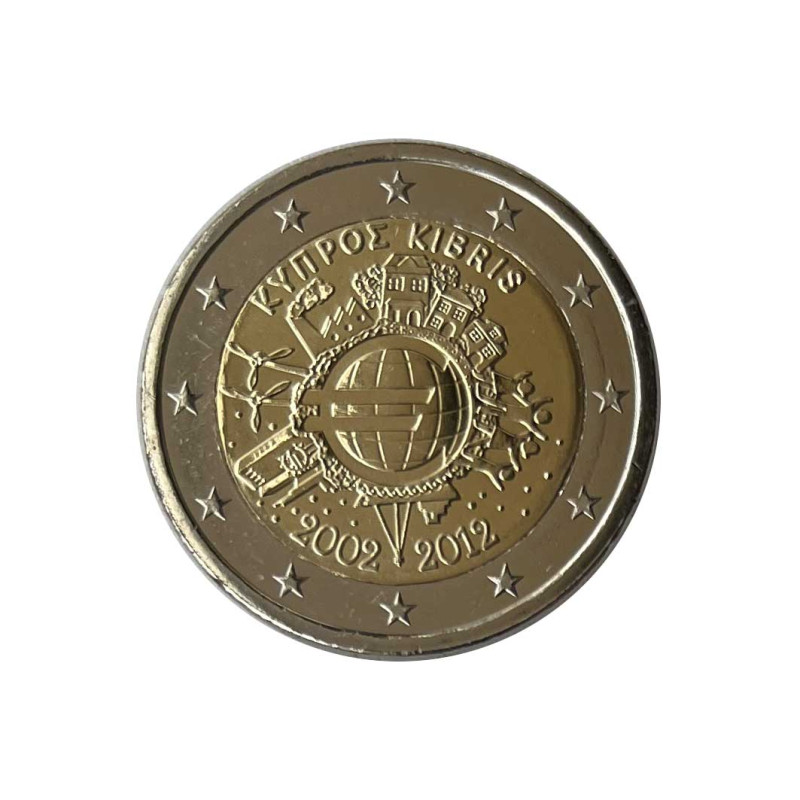 2-Euro-Gedenkmünze Griechenland 10. Jahrestag Euro Jahr 2012 Unzirkuliert UNZ | Sammlermünzen - Alotcoins