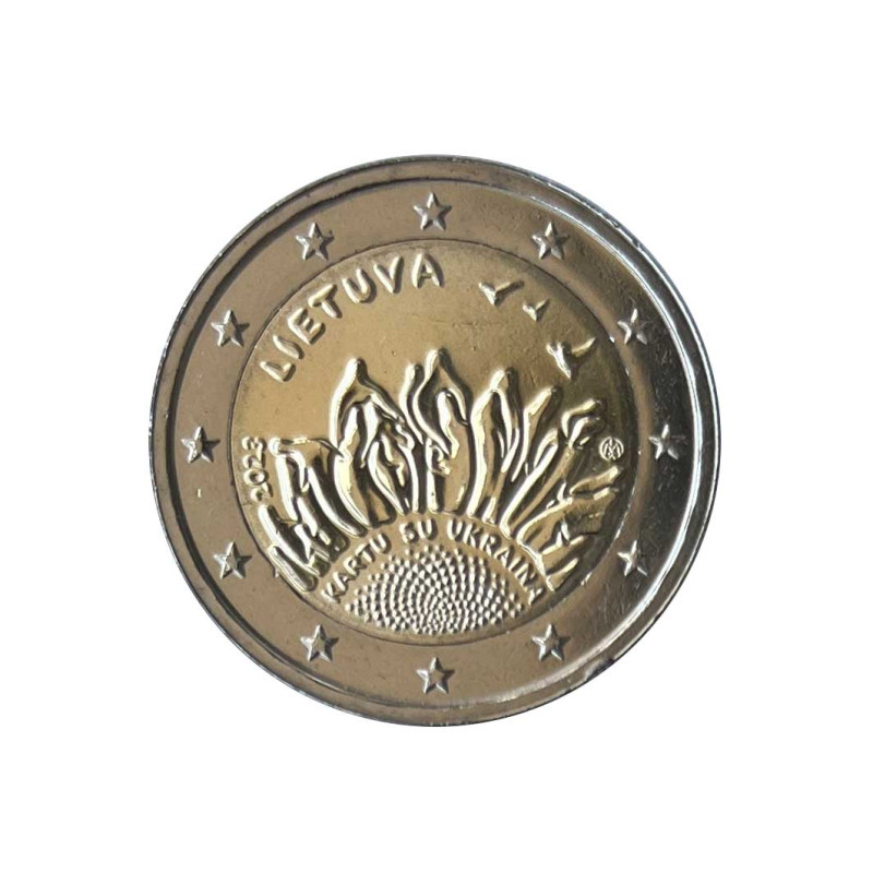 2-Euro-Gedenkmünze Litauen Hilfe Ukraine Jahr 2023 Unzirkuliert UNZ | Sammlermünzen - Alotcoins