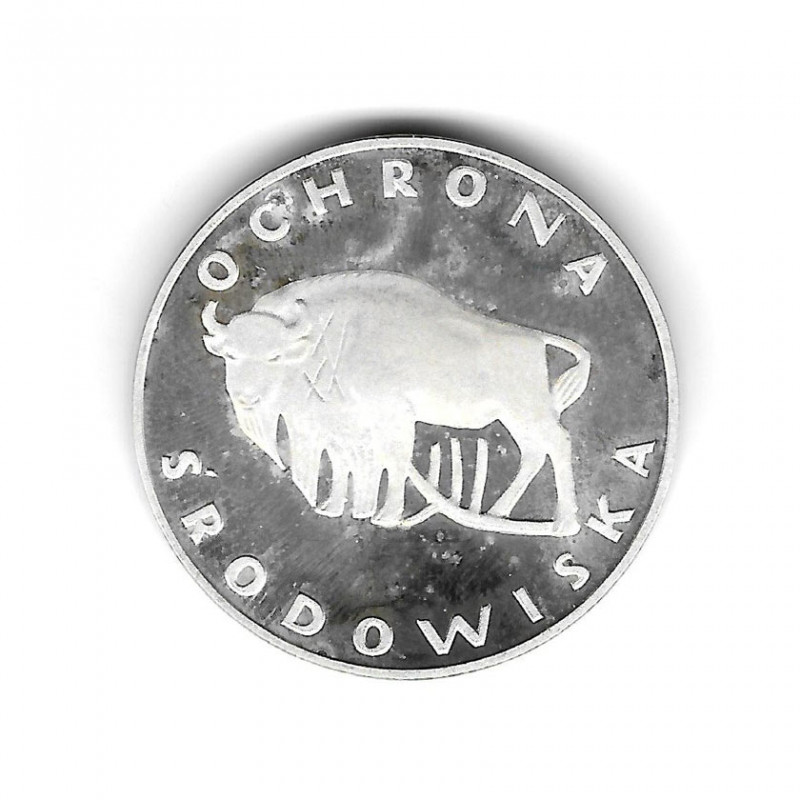Münze Polen Jahr 1977 100 Złote Wisent Silber Proof PP