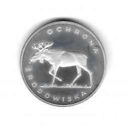Moneda de Polonia Año 1978 100 Zlotys Alce Plata Proof PP