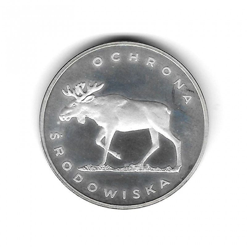 Moneda de Polonia Año 1978 100 Zlotys Alce Plata Proof PP