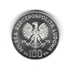 Moneda de Polonia Año 1975 100 Zlotys Paderewski Plata Proof PP