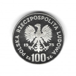 Moneda de Polonia Año 1975 100 Zlotys Castillo Real de Varsovia Plata Proof PP