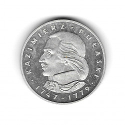 Moneda de Polonia Año 1976 100 Zlotys Kazimierz Pulaski Plata Proof PP