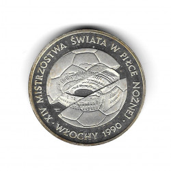 Moneda de Polonia Año 1988 500 Zlotys Fútbol Proof PP