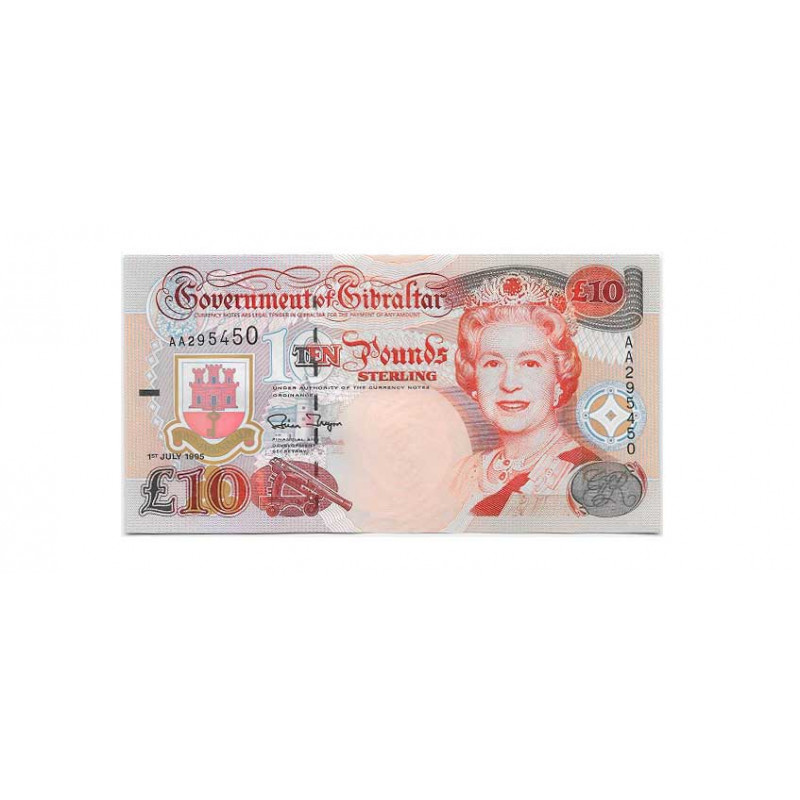 Banknote Gibraltar Year 1995 10 Pound Uncirculated UNC