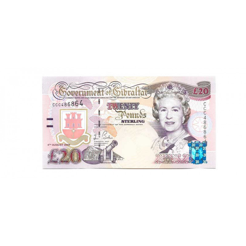 Banknote Gibraltar Jahr 2004 20 Pfund Unzirkuliert UNC