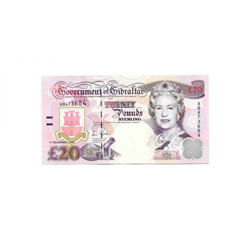Banknote Gibraltar Jahr 2006 20 Pfund Unzirkuliert UNC