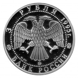 Coin Russia 1995 3 Rubles Kremlin in Smolensk Silver Proof PP