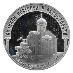 Münze Russland 2009 3 Rubel Novgorod Silber Proof PP
