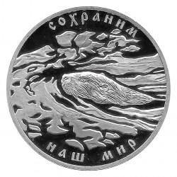 Coin Russia 2008 3 Rubles Beaver Silver Proof PP
