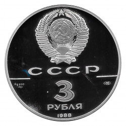 Coin Russia 1988 3 Rubles Russian Money Silver Proof PP