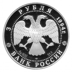 Münze Russland 1994 3 Rubel Kreml Ryazan Silber Proof PP