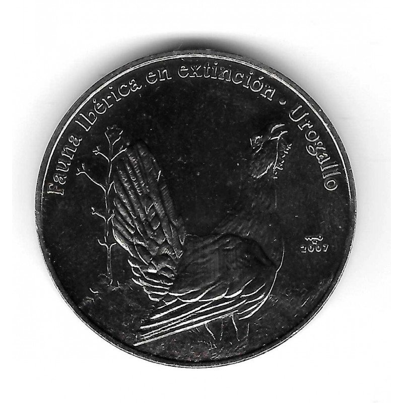 Coin Cuba 1 Peso Year 2007 Urogallo (Capercaillie)