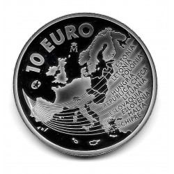 Moneda España 10 euros Año 2004 Ampliación Unión Europea Plata Proof