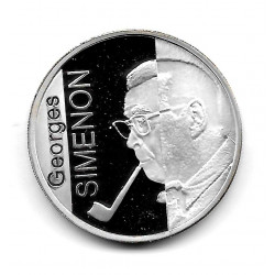 Münze Belgien 10 Euro Jahr 2003 Georges Simenon Silber Proof