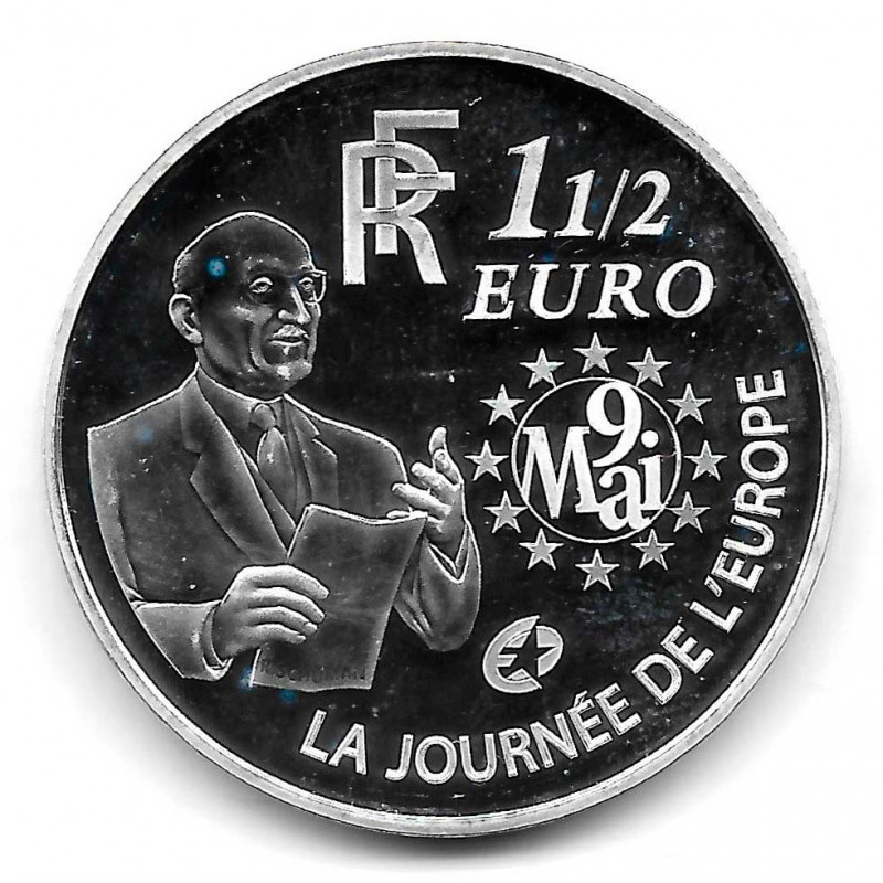 Moneda Francia 1,5 Euros Año 2006 Unión Monetaria Europea Plata Proof