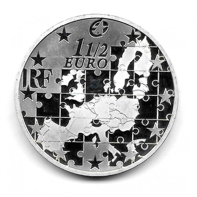 Coin France 1.5 Euro Year 2004 Enlargement European Union Silver Proof