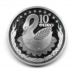 Moneda de plata 10 Euros Irlanda Año 2004 Presidencia UE Cisne Proof | Monedas de colección - Alotcoins