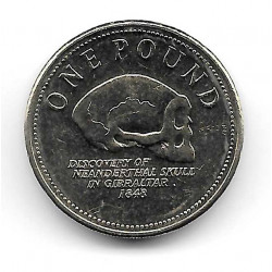 Coin Gibraltar 1 Pound Year 2005 Neanderthal Skull