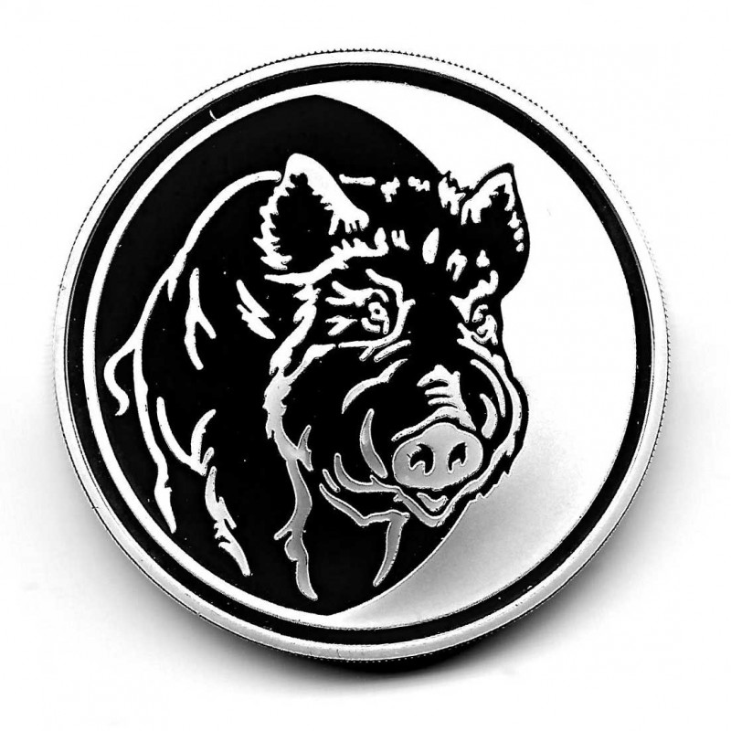 Münze 3 Rubel Russland Jahr 2007 Jahr des Schweines Silber Proof PP