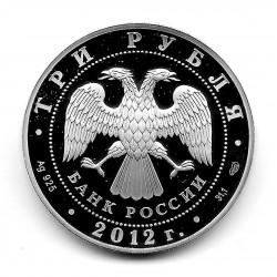 Coin 3 Rubles Russia Year 2012 Millennium Unity Mordovian Silver Proof PP With certificate of authenticity