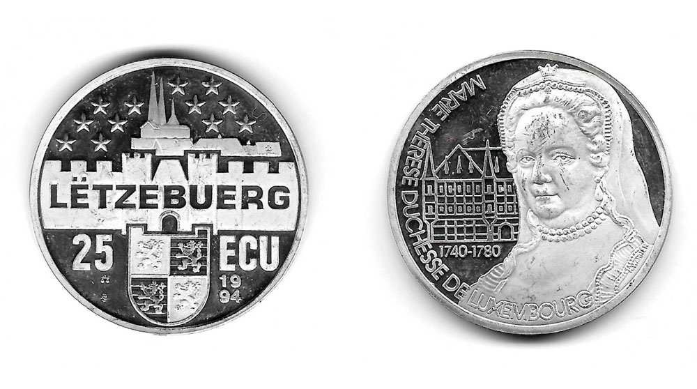 Moneda de 25 Ecus de Luxemburgo