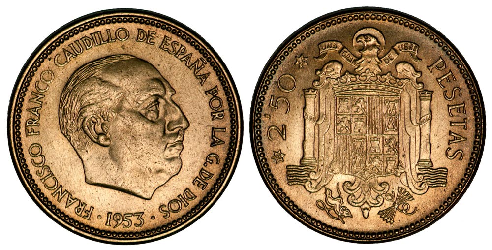 Moneda de Franco. Monedas de peseta más valiosas.